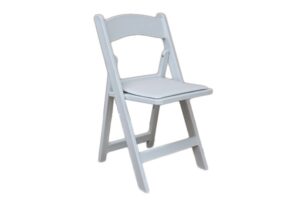 White Folding Padded Resin Chair